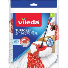 Vileda Turbo 2in1 Mop Utántöltő - Mikroszálas, Piros/Fehér, Modell FH151608