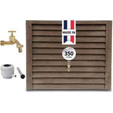 Réservoir d'eau de pluie Garantia - 350L Design bois rustique - Publicité