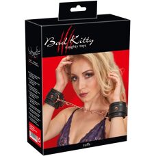 Bad Kitty Handschellen - Roségold Kunstleder BDSM Cuffs