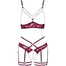 Abierta Fina mörkröd lingeri set - Lingerie set