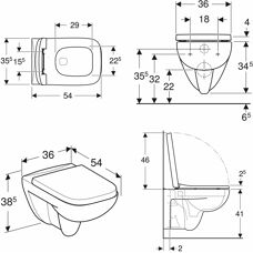 Keramag Geberit Renova Plan Wand-WC Rimfree - Tiefspüler