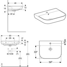 Keramag Geberit Smyle Waschbecken 60x48cm mit KeraTect