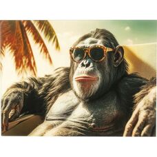 KARE+ Quadro in vetro Holiday Monkey - Arte da parete