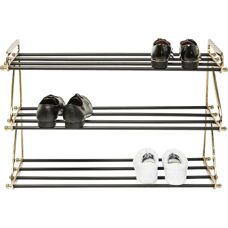 Kare Design Walk Big Shoe Rack - Black and Gold - Shoe Storage