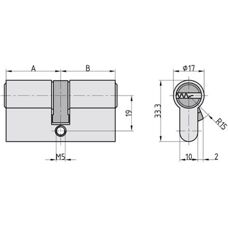Basi VB5201-0510-0020 Dubbelt profilcylinder - 35/40mm