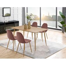 LEONIQUE Eadwine Samtvelours Esszimmerstuhl - 2er-Set
