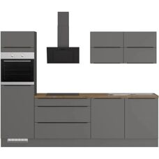 IMPULS Küchen IP 3150 - graphitgrau - 280 cm - links Küche
