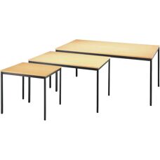 Hammerbacher Mehrzwecktisch - FSC Buche - Schwarz Stahl - 160x80cm