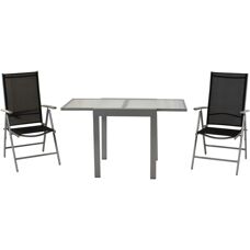 MERXX Amalfi Schwarzes Gartenlounge-Set - Gartenmöbel