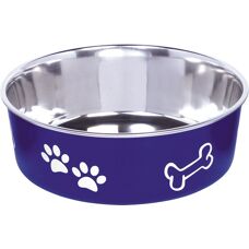 Nobby 73832 Dog and Cat Bowl - Stainless Steel, Blue, Large