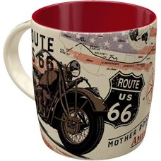 Taza de cerámica Nostalgic-Art Route 66 - Mapa de bicicleta