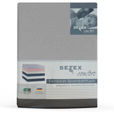 SETEX Fine Flannel Fitted Sheet - 140x200 cm - Silver