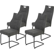 Hela Linda S Polsterstuhl - 4er Pack - Grau