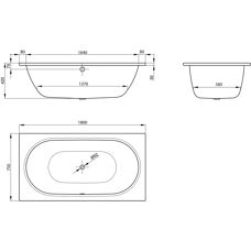 Bette Starlet Rechteckbadewanne - 75x180 cm Weiß - Bad