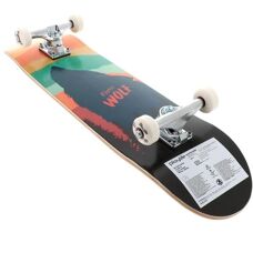 PLAYLIFE Fierce Wolf Skateboard - Bunt, 31x8, Kinder