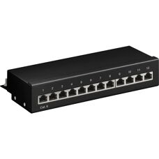 Panneau de raccordement réseau 12 ports Goobay - Noir - Publicité