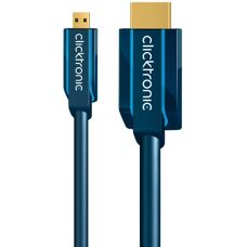 ClickTronic 2m Micro-HDMI adapter - HDMI D na A - Niebieski