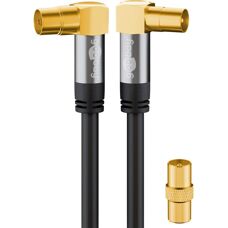 Goobay 70464 koaxiális kábel - 3m - Fekete - TV-antennakábel 135 dB árnyékolással