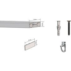 Indeko Objektschiene - 350cm, Weiß, 2-läufig, Aluminium