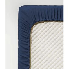 FLEURESSE Blau Merceriserte Baumwolle Satin Spannbettlaken - Bettwäsche