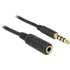 DeLOCK 84666 Hangkábel - 1m - Fekete - 3,5mm Hosszabbító