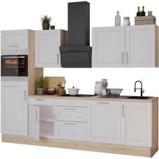 OPTIFIT Ahus - Komplettküchen-Set - Grau & Wildeiche