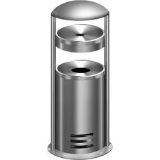 Cendrier Kerkmann 6292 - Inox, Rond, Protection pluie - Publicité