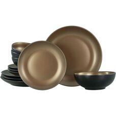Creatable Servies - 12-delig, steengoed, goud & glamour