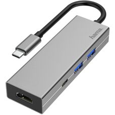Hama Laptop Dock/Port Replicator - USB-C, 4K, HDMI, Grey