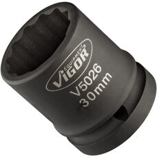 Vigor Impact socket V5026 - Perfil hexagonal duplo - 30mm