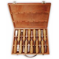 BGS TECHNIC Holzschnitzset - 12 Stück, 225 mm, Holzgriffe
