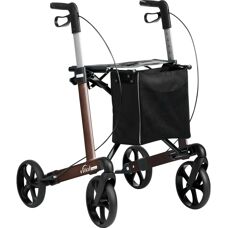RUSSKA Vital Classic Faltbarer Rollator mit Tasche braun