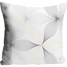 QUEENCE Imogen Dekokissen - 40x40cm, grau, Blumen, Polyester