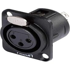 Hicon XLR Buchsenstecker - 3 Pins - Schwarz - XLR Stecker
