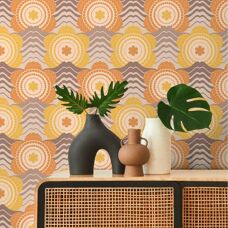 A.S. Creation Retro Flowers Beige Wallpaper - Wallcovering
