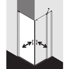 Porte de Douche Pega Kermi - Verre de Sécurité, Argent Brillant, 75x185cm - Publicité