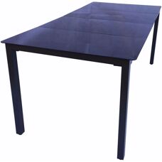 Mesa de jardín VCM - Aluminio y Vidrio Negro - 140x80 cm
