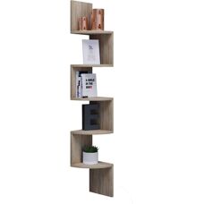 VCM Sonoma Eiche Wall Shelf - Stable Book, CD, DVD Storage