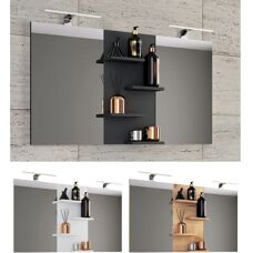 Specchio bagno VCM con mensole - Honig-Eiche - 59x112cm