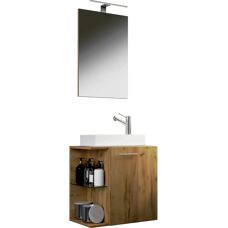 Set bagno VCM Hausa 3 pezzi Rovere Miele - Mobili bagno