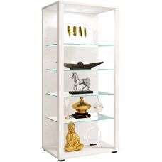 VCM Morgenthaler Glasol III Weiß - Vitrine mit Sicherheitsglas