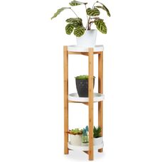 Relaxdays Bamboo Plant Stand - 3 Tier Modern Indoor Display