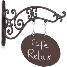 Cartello negozio Relaxdays con design vintage - Marrone