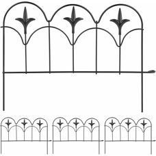 Relaxdays Garden Fencing - Black Floral Vintage Style
