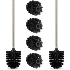 RELAXDAYS WC-Bürsten Set - 2 Stück, mit 4 Ersatzköpfen, Edelstahlgriff