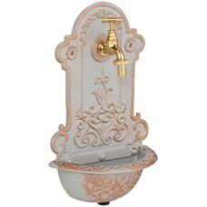 Relaxdays Outdoor Fountain with Sink and Tap - Garden Decor
