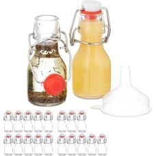 Relaxdays Set 20 Glass Bottles for Liquor or Oil - 50ml
