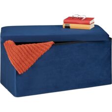 Relaxdays Opbergbank - Zitplaats van Fluweel - 80L - Opbergmeubel