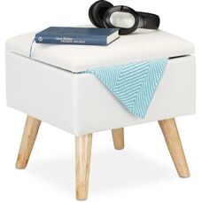 Relaxdays Stauraum Hocker - 40x40x40cm Weiß
