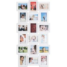 Relaxdays Weiße Collage-Bilderrahmen 54x104cm für 18 Fotos Wanddekoration